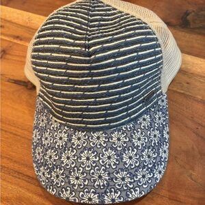 pistil Navy & White Floral Stripe Trucker Hat
